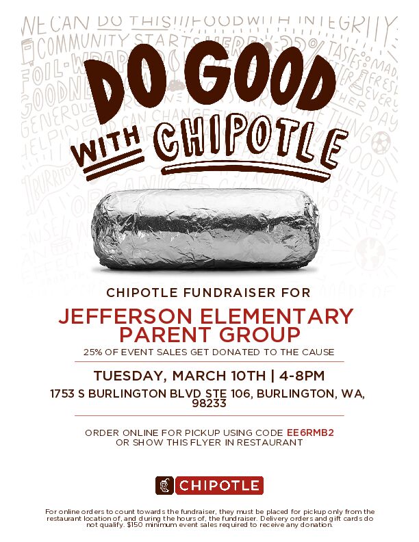 Chipotle English flyer for March 10th.