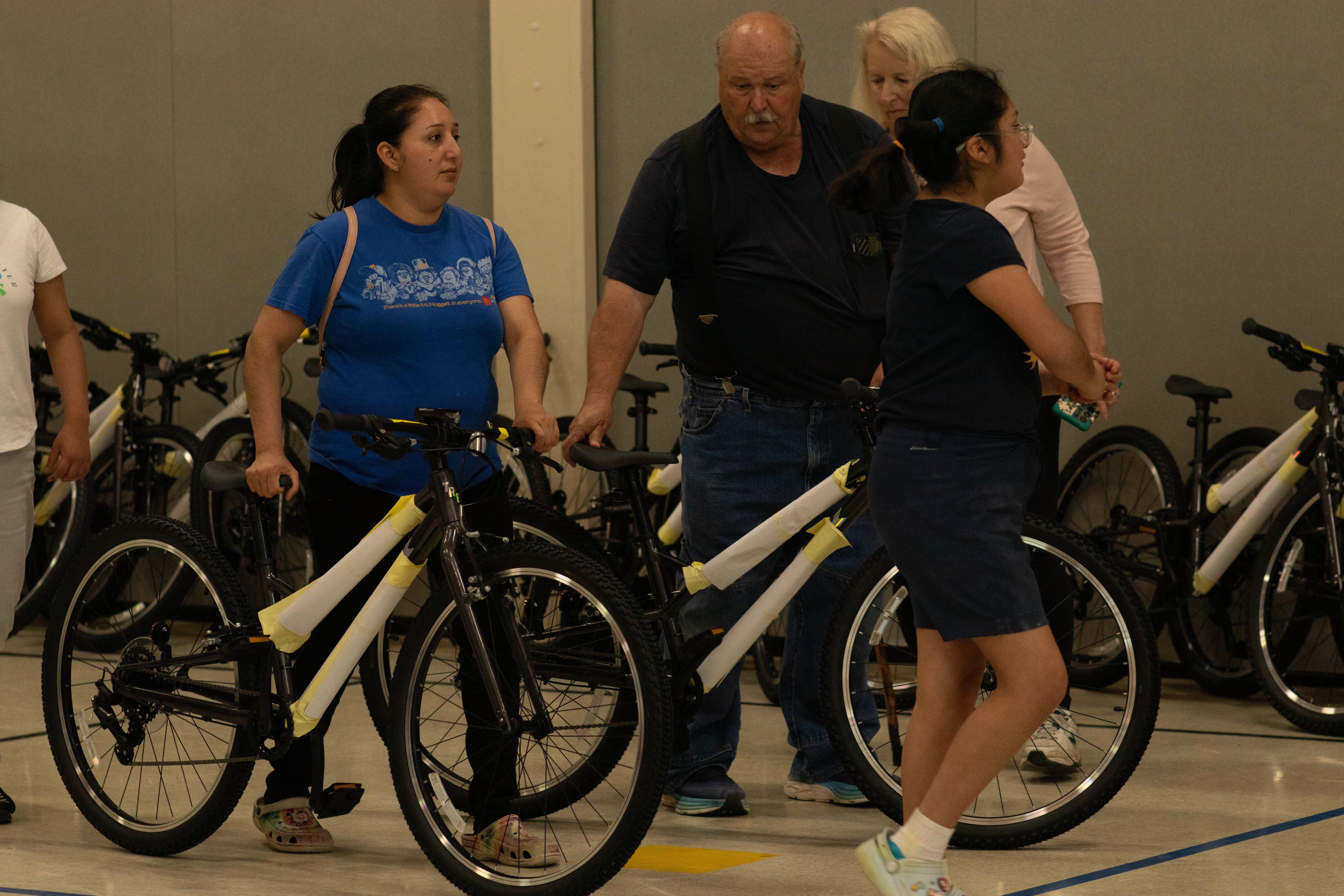 students receive bikes