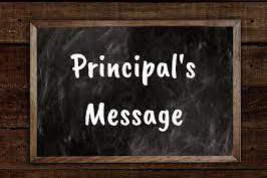 Chalkboard with the words "Principal's Message" in the middle.