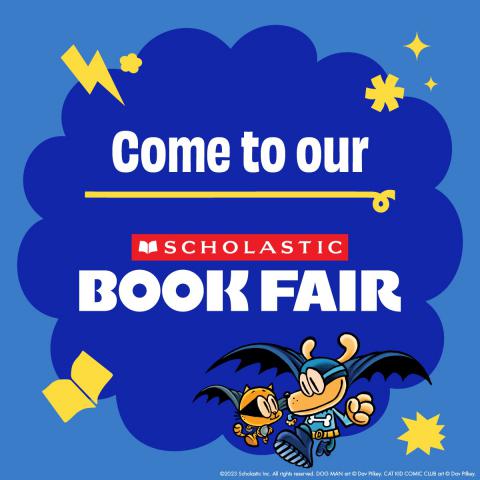 Flyer announcing "Come to our Book Fair".